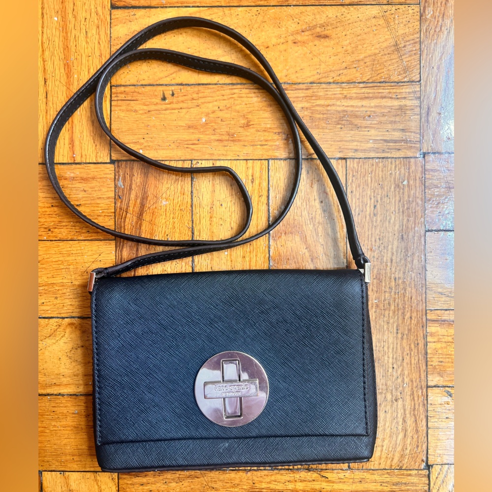 Kate Spade black turn lock crossbody bag
